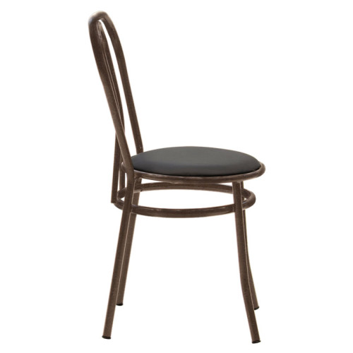 Chair Vienna 40x47x85 black/brown metal DIOMMI 243-000038
