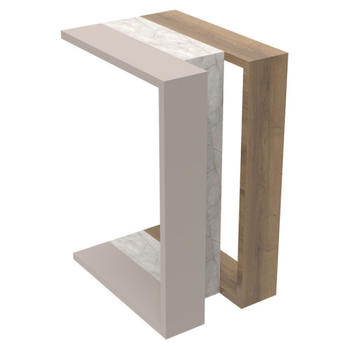 Side table Muju 40x30x57 white marble/natural/mocha DIOMMI 119-001159