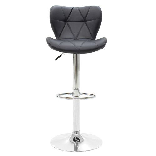 Bar stool Coozy folding chrome metal with PVC in black