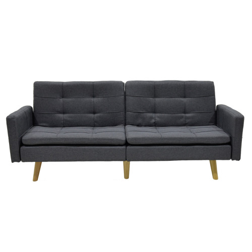 3 seater sofa-bed Flexible pakoworld fabric dark grey 198x87x76