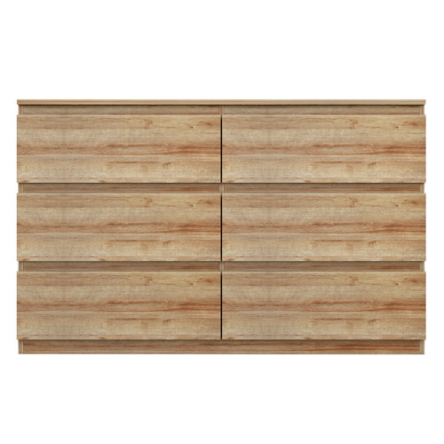 Chest of drawers Cindy pakoworld 6 drawers natural 120x40x75cm