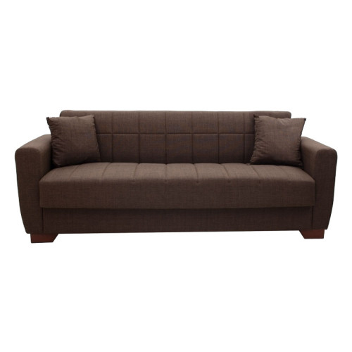 3 seater sofa-bed Beverly pakoworld fabric brown 213x80x78cm
