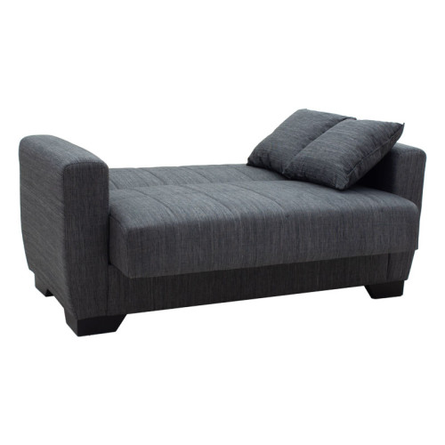 2 seater sofa-bed Beverly pakoworld fabric anthracite 153x80x78cm