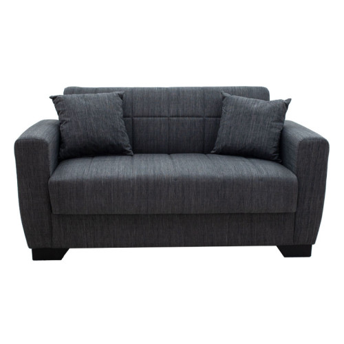 2 seater sofa-bed Beverly pakoworld fabric anthracite 153x80x78cm
