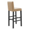 Bar stool Bari with mocha pu - wooden legs black