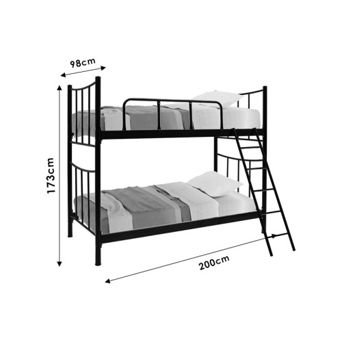 Bunk bed Winston pakoworld metallic brown forged 90x190cm
