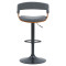 Bar stool Zero folding gray fabric-wood walnut-metal black