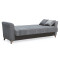 3 seater sofa-bed Asma pakoworld velvet grey mouse  217x76x85cm