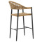 Bar stool Kerr pe rattan natural-leg black aluminum