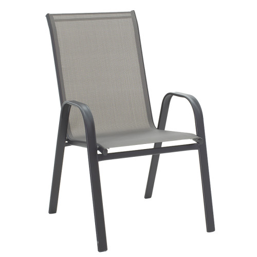 Garden dining set 5pcs Valor-Calan pakoworld metal black-textilene grey 110x60x70cm