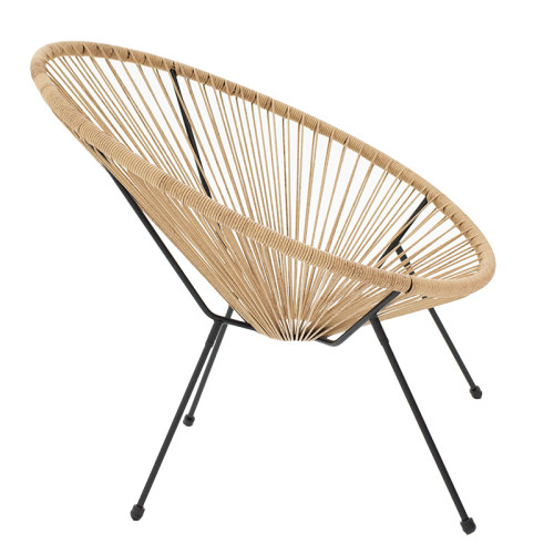 Acapulco Acapulco pakoworld garden armchair black metal-pe in natural color