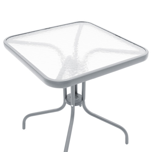 Watson pakoworld table metal grey-glass 70x70x70cm