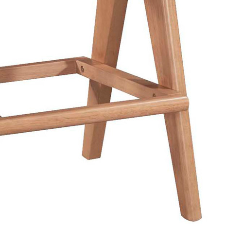 bar Winslow stool wood rubberwood light walnut-pvc natural rattan-grey fabric