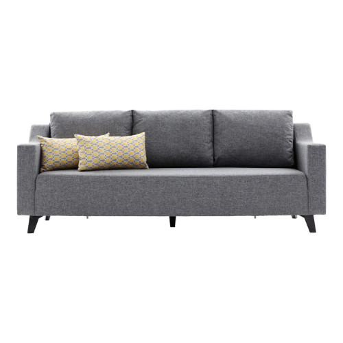 3 seater sofa-bed PWF-0592 pakoworld fabric grey 230x90x74cm