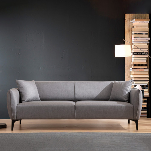 3 seater sofa PWF-0565 pakoworld fabric grey 220x95x67cm