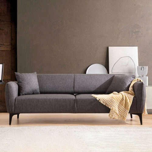3 seater sofa PWF-0565 pakoworld fabric anthracite 220x95x67cm