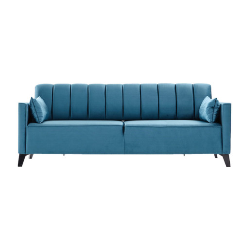 3 seater sofa-bed PWF-0576 pakoworld velvet turquois 206x88x80cm