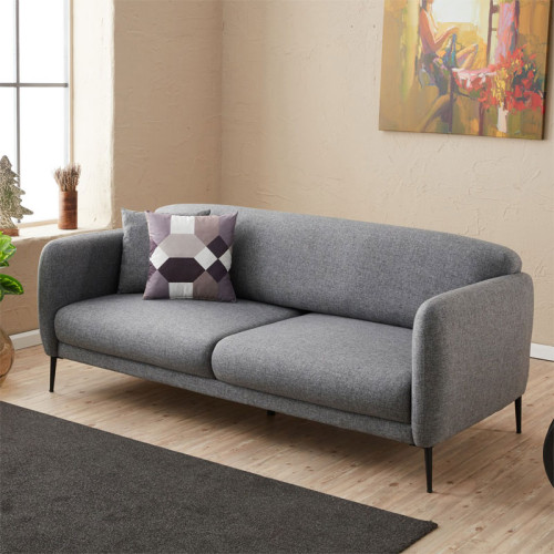 3 seater sofa-bed PWF-0577 pakoworld fabric grey 210x95x80cm