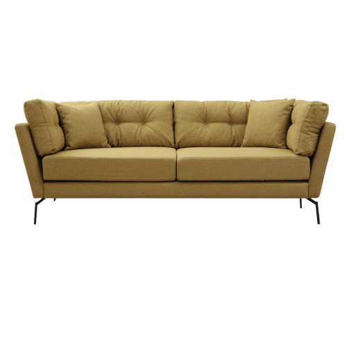 3 seater sofa PWF-0580 pakoworld fabric yellow 214x90x84cm
