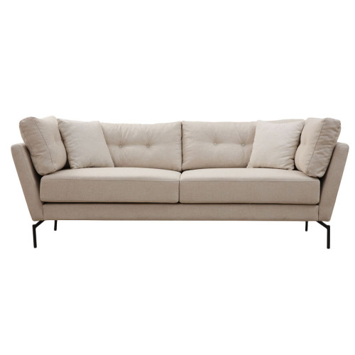 3 seater sofa PWF-0580 pakoworld fabric cream 214x90x84cm