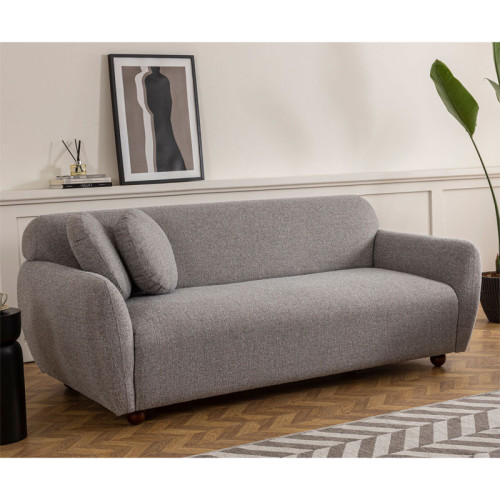 3 seater sofa Arabella pakoworld fabric grey 223x83x86cm
