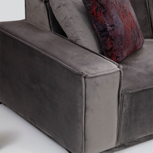 2 seater sofa PWF-0594 pakoworld fabric grey 215x100x76cm