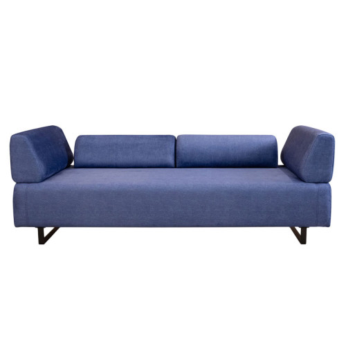 3 seater sofa with side table PWF-0595 pakoworld fabric blue 220x90x80cm