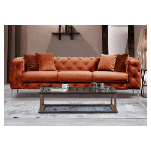 3 seater sofa PWF-0579 pakoworld Chesterfield type fabric tile 237x90x73cm