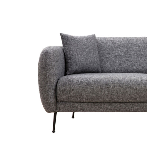 3 seater sofa PWF-0571 pakoworld fabric grey 214x98x85cm