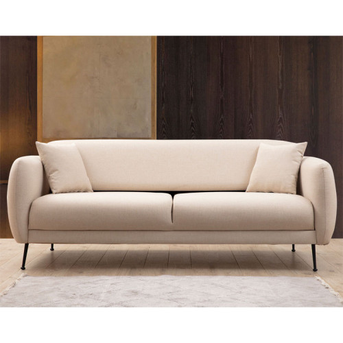 3 seater sofa PWF-0571 pakoworld fabric beige 214x98x85cm