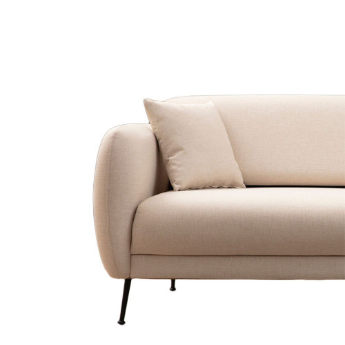 3 seater sofa PWF-0571 pakoworld fabric beige 214x98x85cm