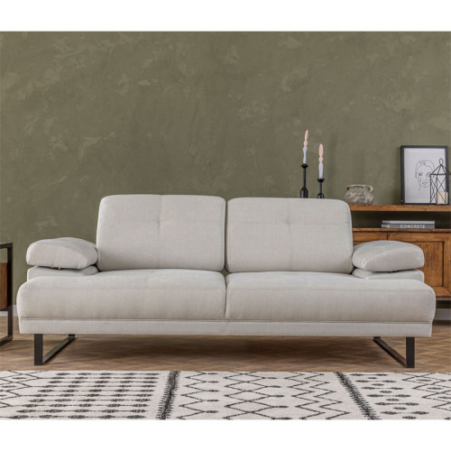 2 seater sofa PWF-0586 pakoworld fabric white 199x99x83cm