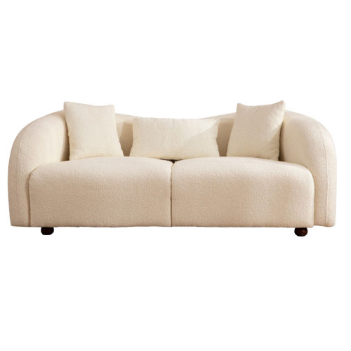 2 seater sofa PWF-0599 pakoworld fabric cream 190x91x76cm