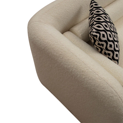 3 seater sofa Tranquil fabric boucle cream 228x90x74cm DIOMMI 071-001404