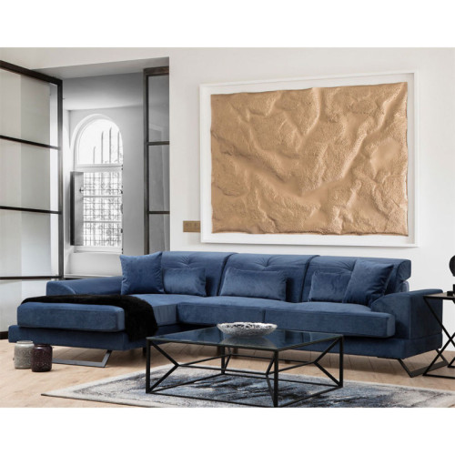 Corner sofa PWF-0575 right corner fabric blue 308/190x92cm DIOMMI 071-001413