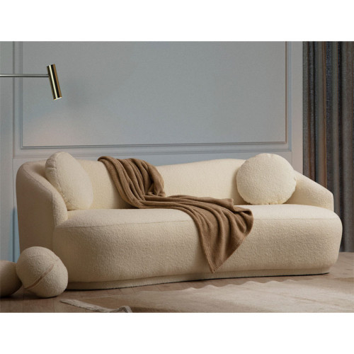 3 seater sofa PWF-0602 pakoworld fabric grey 255x98x76cm