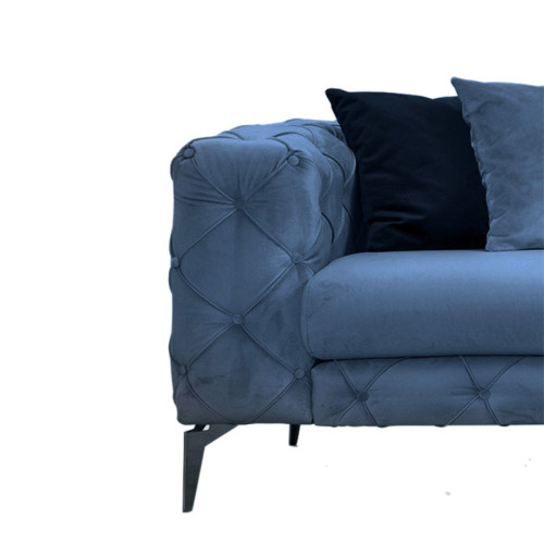 3 seater sofa PWF-0579 pakoworld Chesterfield type fabric light blue 237x90x73cm