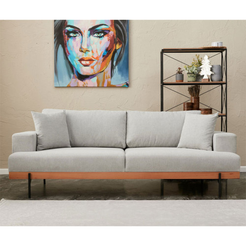 3-seater sofa PWF-0620 grey fabric 227x94x76cm