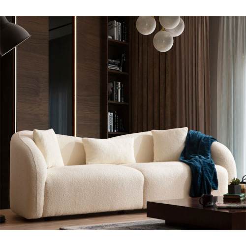 3-seater sofa PWF-0599 pakoworld cream fabric 236x91x76cm