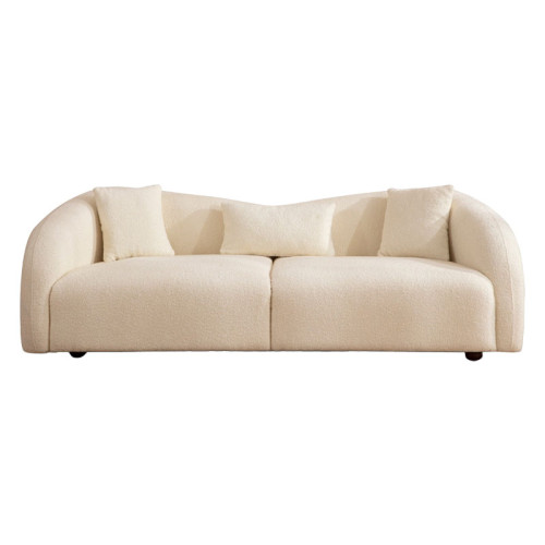 3-seater sofa PWF-0599 pakoworld cream fabric 236x91x76cm