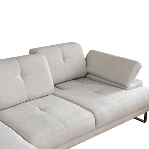 Corner sofa with right angle PWF-0586 beige fabric 274x174x83cm DIOMMI 071-001452