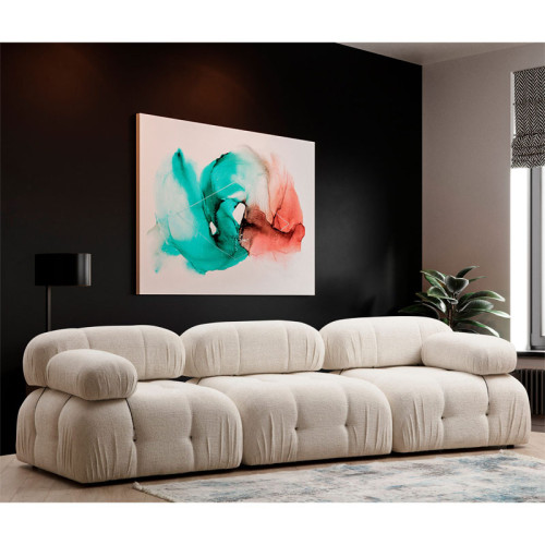 3-seater sofa Divine with fabric in cream color 288x95x75cm