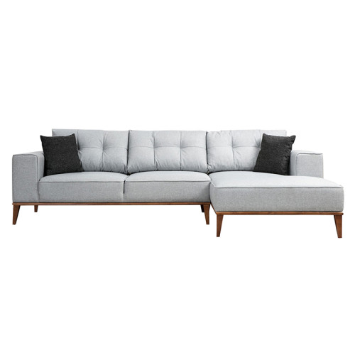 Corner sofa PWF-0504 left corner fabric gray-walnut 288x160x85cm DIOMMI 071-001125