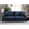 2-seater Sofa Fortune pakoworld velvet blue-black 175x88x90cm