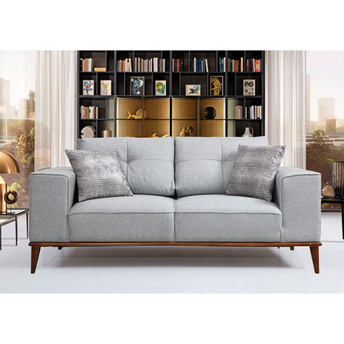2-seater sofa PWF-0504 pakoworld gray-walnut fabric 184x91x85cm