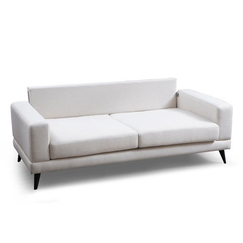 3-seater sofa PWF-0510 pakoworld fabric beige-black 210x90x85cm