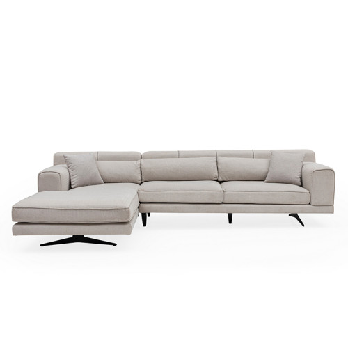Corner Sofa PWF-0533 right corner fabric beige-black 308x198x78cm DIOMMI 071-001185