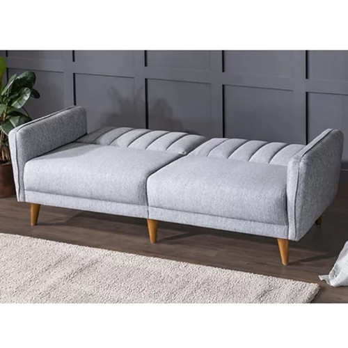 3 seater sofa-bed PWF-0178 fabric grey color 202x80x85cm DIOMMI 071-000451