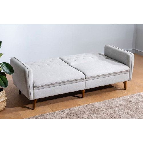 3 seater sofa-bed PWF-0179  fabric in cream color 202x82x83cm DIOMMI 071-000454