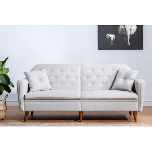 3 seater sofa-bed PWF-0179  fabric in cream color 202x82x83cm DIOMMI 071-000454